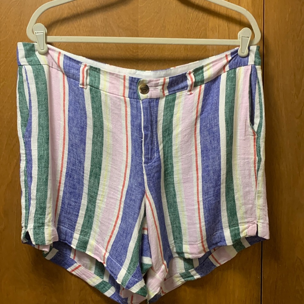 Linen blend striped every day shorts SZ 14